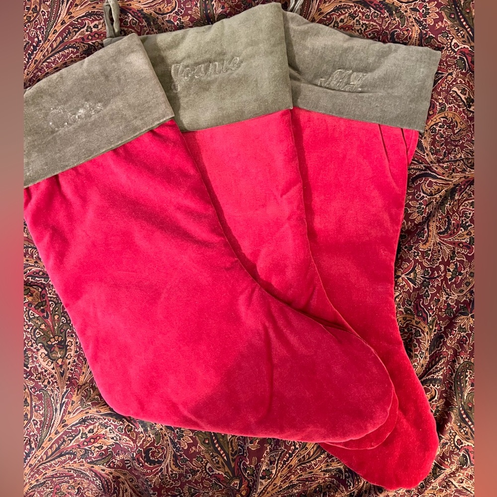 Pottery Barn Velvet Stockings